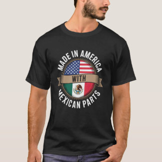 Saying America with Mexican Parts Funny Flag Art W T-Shirt