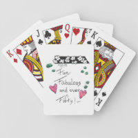 Saying Fun, Fabulous and Over Fifty Hearts Playing Cards