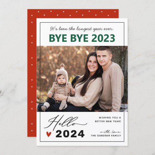 Saying Goodbye to 2023 Unique Happy New Year Photo Holiday Card