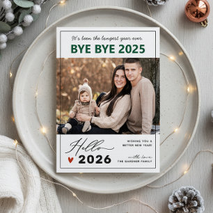 Saying Goodbye to 2025 Unique Happy New Year Photo Holiday Card