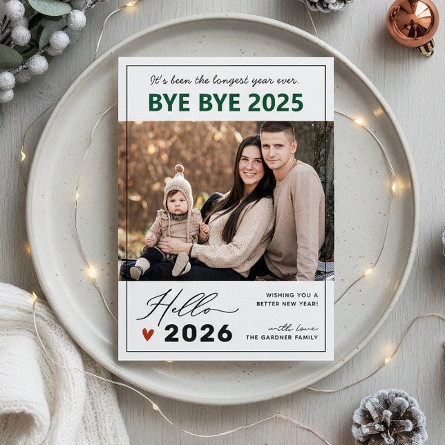 Saying Goodbye to 2025 Unique Happy New Year Photo Holiday Card (Creator Uploaded)