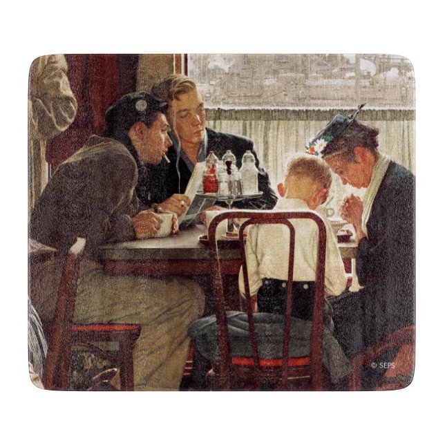 Saying Grace by Norman Rockwell Cutting Board (Front)
