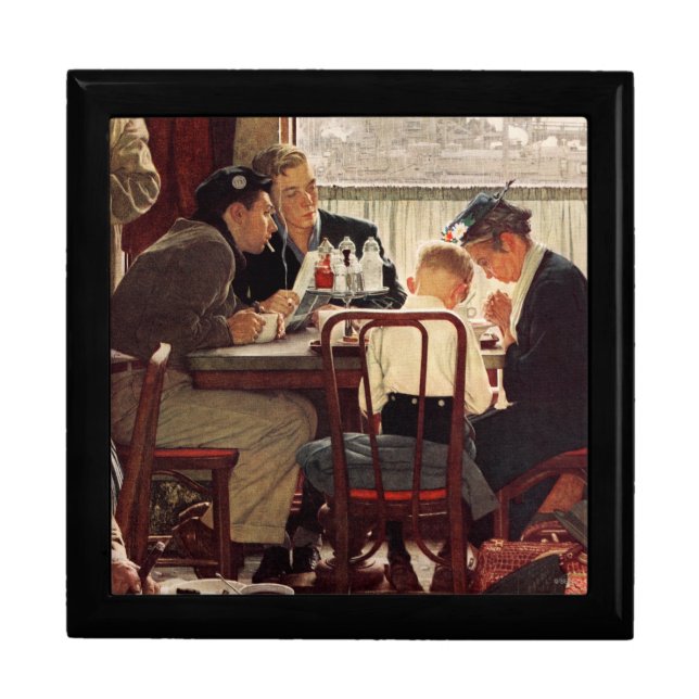 Saying Grace by Norman Rockwell Jewelry Box (Front)
