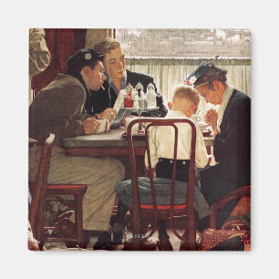 Saying Grace by Norman Rockwell Magnet