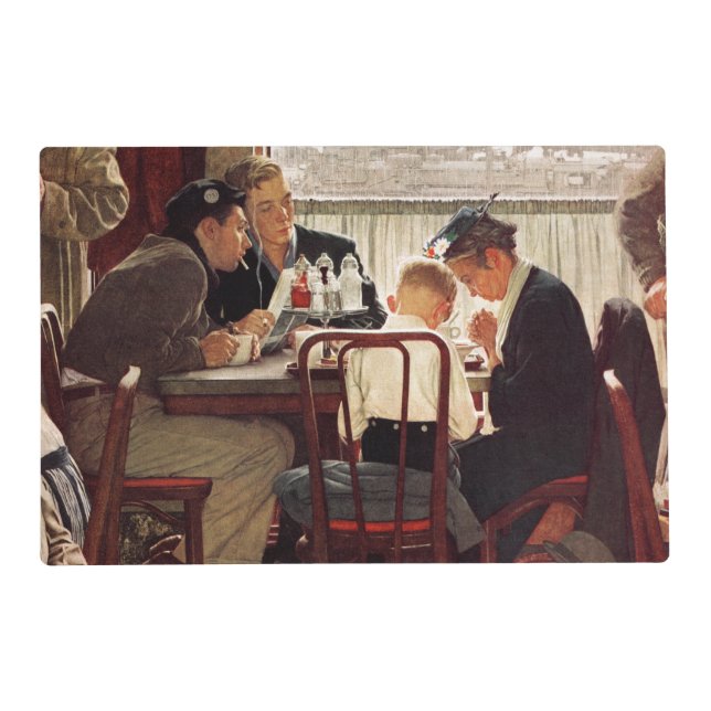 Saying Grace by Norman Rockwell Placemat (Front)