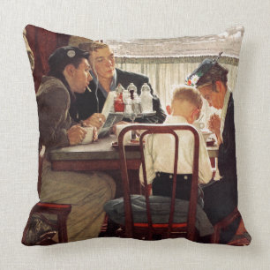 Saying Grace by Norman Rockwell Throw Pillow