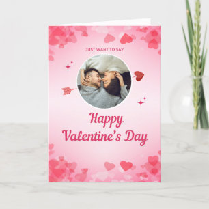 Saying Happy Valentine's Day Pink Foldable Card