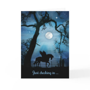 Saying Hello Pegasus Unicorn Fantasy Card
