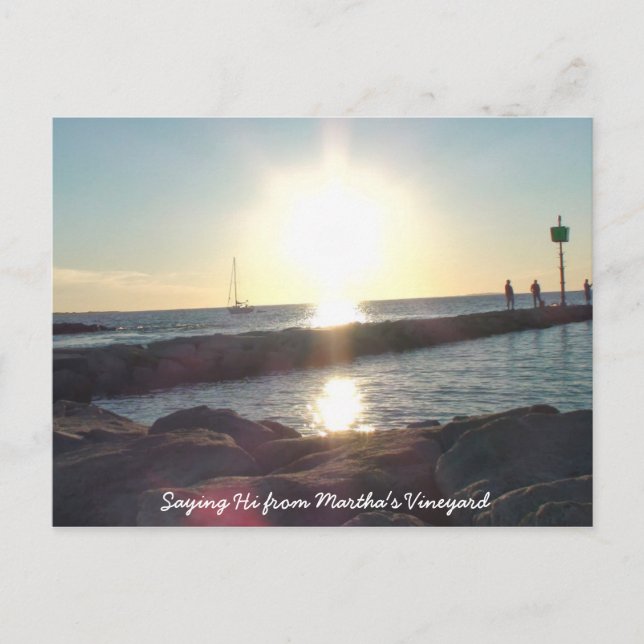Saying HI from Martha's Vineyard Beach Post Card (Front)