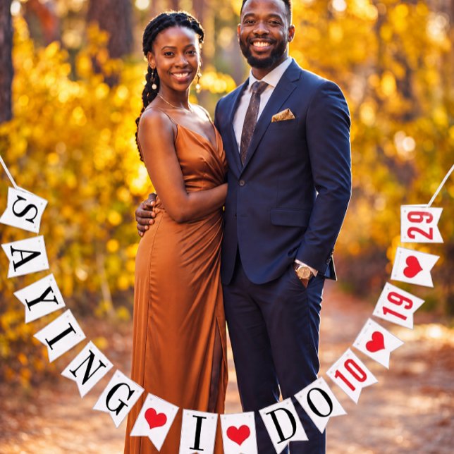 SAYING I DO: PERSONALIZED WEDDING DATE BUNTING FLAGS (Creator Uploaded)