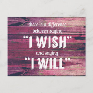 Saying I Will Motivational Inspirational Postcard