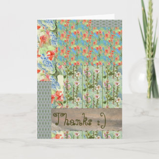 Saying it with many flowers letterpress thank you card