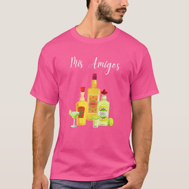 Saying Mis Amigos Tequila Adults Men Women T-Shirt (Front)