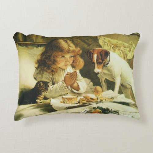 Saying Our Prayers Suspense Charles Burton Barber Accent Pillow