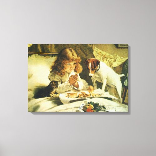 Saying Our Prayers Suspense Charles Burton Barber Canvas Print