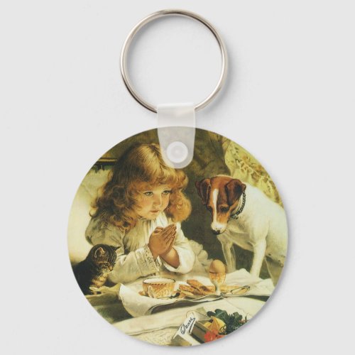 Saying Our Prayers Suspense Charles Burton Barber Keychain