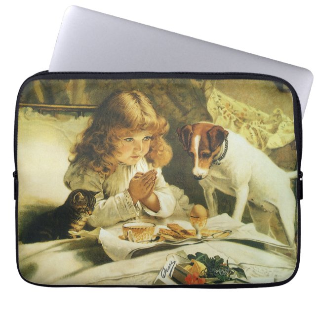 Saying Our Prayers, Suspense Charles Burton Barber Laptop Sleeve (Front)
