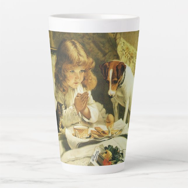 Saying Our Prayers, Suspense Charles Burton Barber Latte Mug (Front)