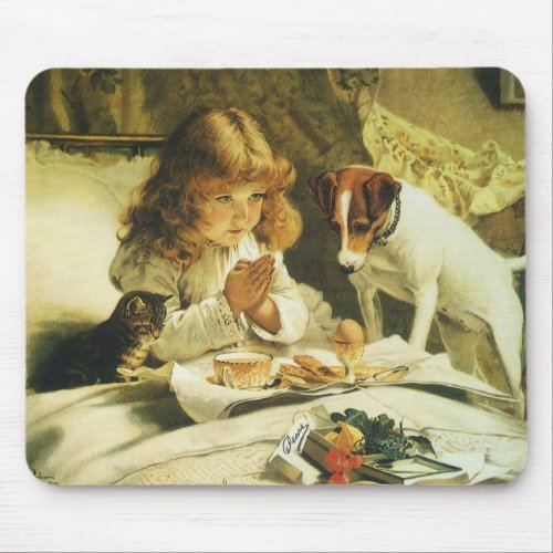 Saying Our Prayers Suspense Charles Burton Barber Mouse Pad