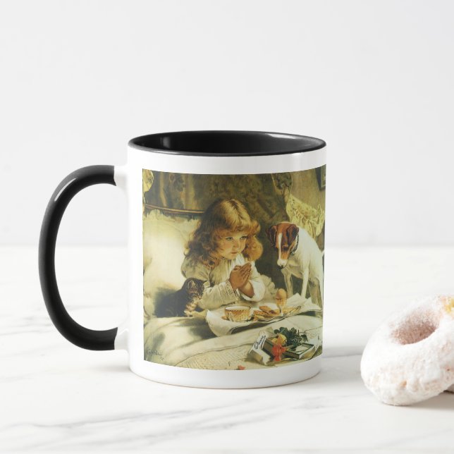 Saying Our Prayers, Suspense Charles Burton Barber Mug (With Donut)