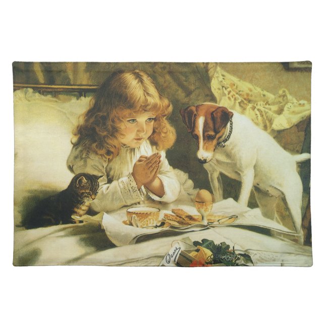 Saying Our Prayers, Suspense Charles Burton Barber Placemat (Front)