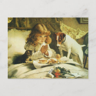 Saying Our Prayers, Suspense Charles Burton Barber Postcard