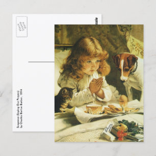 Saying Our Prayers, Suspense Charles Burton Barber Postcard