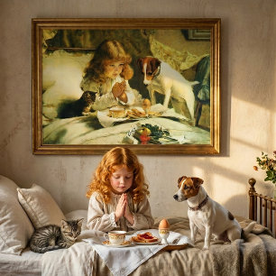 Saying Our Prayers, Suspense Charles Burton Barber Poster