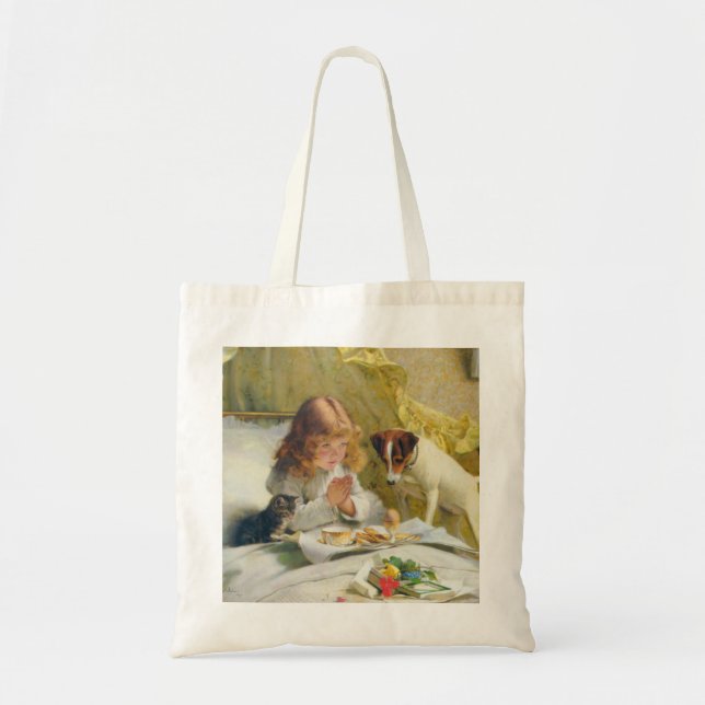 Saying Our Prayers Suspense Charles Burton Barber Tote Bag (Front)