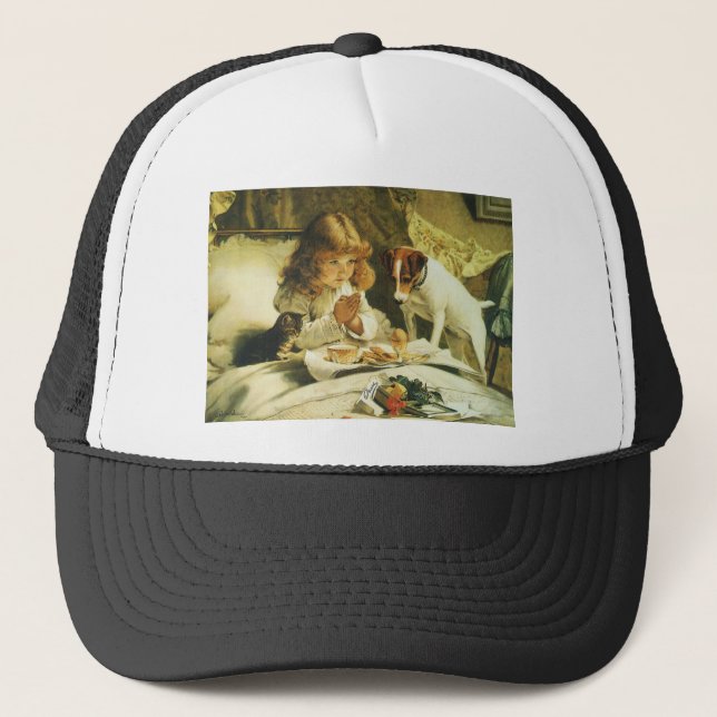 Saying Our Prayers, Suspense Charles Burton Barber Trucker Hat (Front)