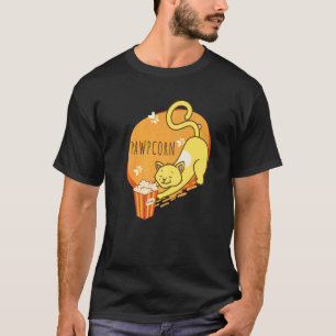 Saying Pawpcorn Cat Pun Animal Popcorn Cat T-Shirt