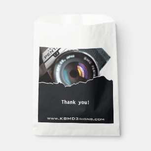 Saying Thank You Black White Photographer Favor Bag