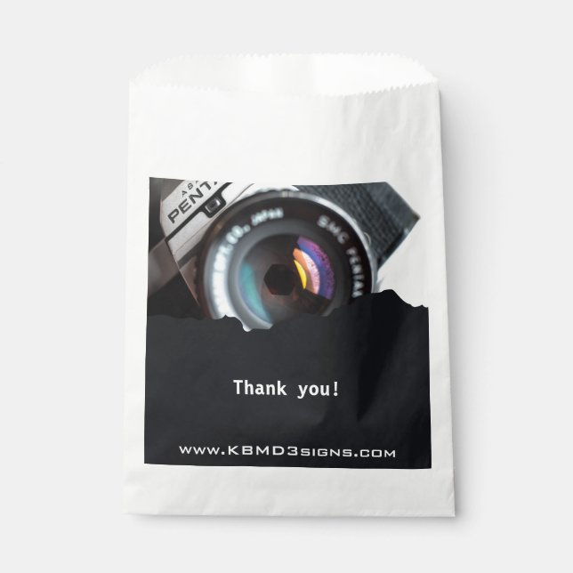 Saying Thank You Black White Photographer   Favor Bag (Front)