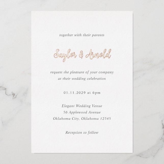Saylor Modern Wedding Foil Invitation (Front)