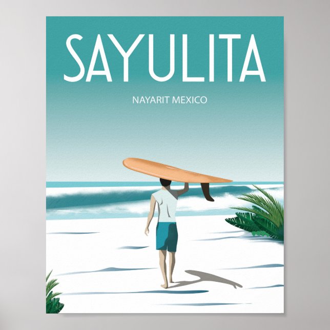 Saylutina mexico surf beach poster (Front)