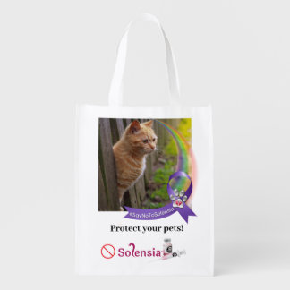 #SayNoToS ribbon and rainbow custom pet pic Grocery Bag