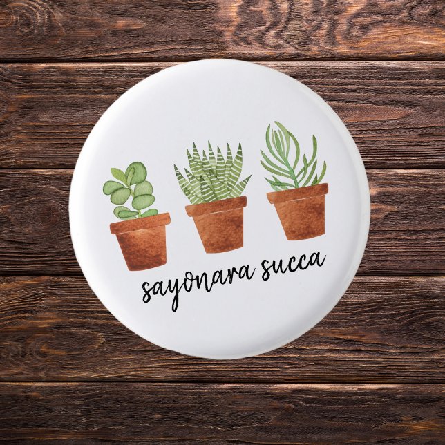 Sayonara Succa Watercolor Terracotta Succulents Button (Creator Uploaded)