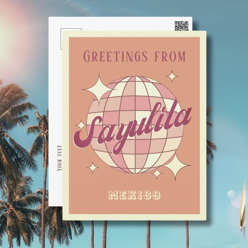 Sayulita Mexico Retro Vintage Party Postcard