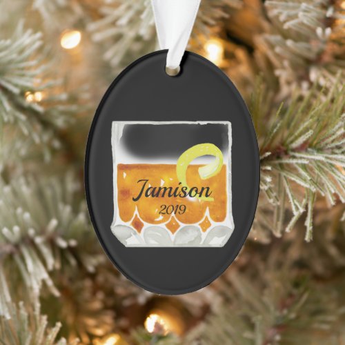 Sazerac Cocktail Personalized Ornament