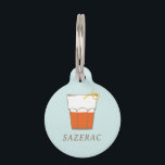 Sazerac Pet ID Tag<br><div class="desc">Toast to the timeless charm of New Orleans with our Sazerac Pet ID Tag. This playful tag features an iconic glass of the classic cocktail, complete with an artful twist of lemon garnish. The cool pastel backdrop provides a fresh canvas for your pet’s name, imprinted in a complementary hue that...</div>