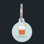 Sazerac Pet ID Tag<br><div class="desc">Toast to the timeless charm of New Orleans with our Sazerac Pet ID Tag. This playful tag features an iconic glass of the classic cocktail, complete with an artful twist of lemon garnish. The cool pastel backdrop provides a fresh canvas for your pet’s name, imprinted in a complementary hue that...</div>