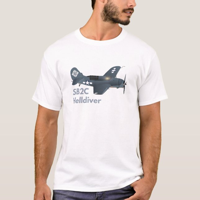 SB2C Helldiver / A-25 Shrike WW2 Airplane T-Shirt (Front)