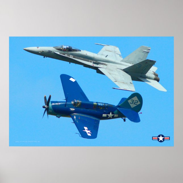 SB2C HELLDIVER and F/A-18C HORNET Poster (Front)