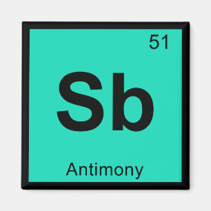 Sb - Antimony Chemistry Periodic Table Symbol Magnet
