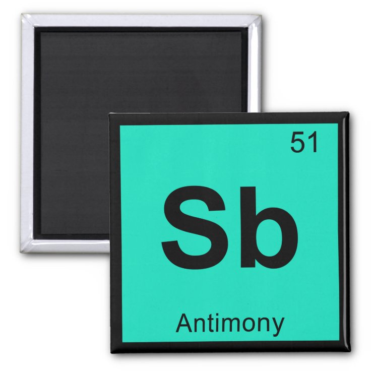 Sb Antimony Chemistry Periodic Table Symbol Magnet Zazzle