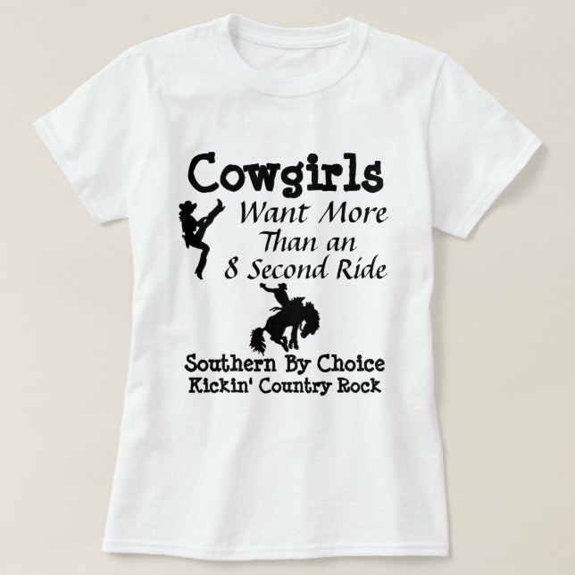 SBC Cowgirl More than 8 Second Ride T-Shirt (Design Front)