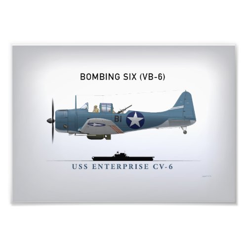 SBD Dauntless Dive Bomber of Bomber Six VB_6 Photo Print