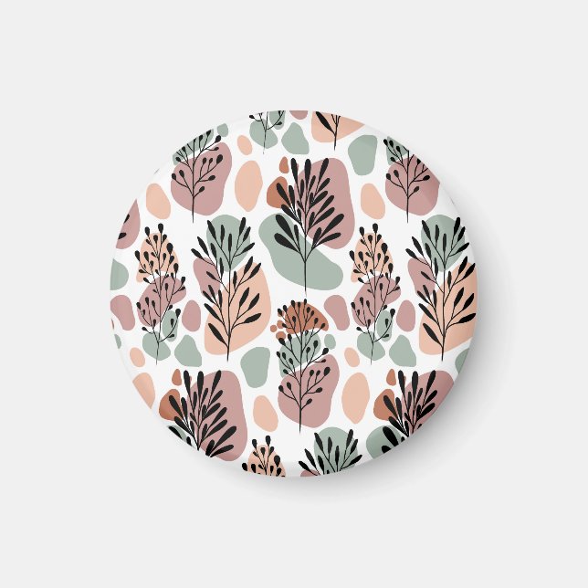 Sbstract leaves and organic shapes magnet (Front)