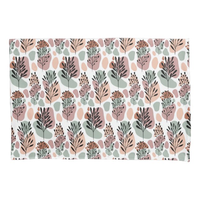 Sbstract leaves and organic shapes pillow case (Front)