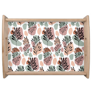 Sbstract leaves and organic shapes serving tray